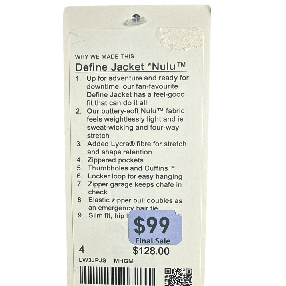 Lululemon Nulu Cropped Define Jacket – Size 4 – Meadow Haze Grey Multi - Picture 7 of 7